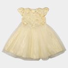 Girls' Beige Fit and Flare Embellished Party Wear Frock, Beige, small
