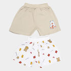 Infants Cotton Printed Half Pant, Beige, small image number null