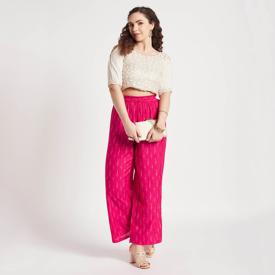 Printed Palazzo, रानी (फ्यूशिया), large image number null
