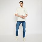 Men's Round Neck Half Sleeves T-Shirt , Off White, small