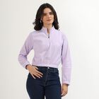 Women's Soft Lavender High Neck Casual Sweatshirt, Lilac, small image number null