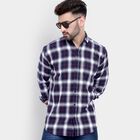 Cotton Checks Casual Shirt, Navy Blue, small image number null