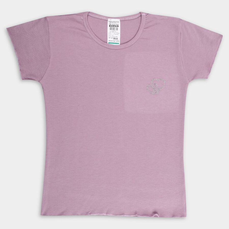 Girls' T-Shirt, लाइलेक, large image number null