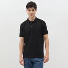 Men's Jet Black Polo Neck Classic T-Shirt, Black, small image number null