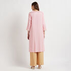 3/4Th Sleeves Straight Kurta, Pink, small image number null