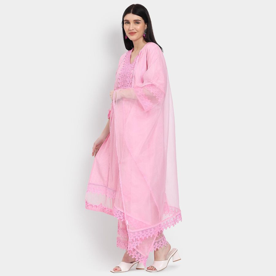 Ladies' 100% Cotton Ethnic Set, गुलाबी, large image number null