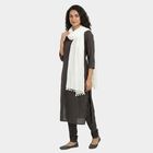 Women's White Self Design Dupatta, सफ़ेद, small