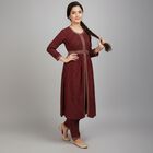 Girls' Deep Maroon Printed Fusion Set, मरून, small image number null