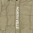 Boys Olive Hooded Puffer Jacket, Olive, small image number null