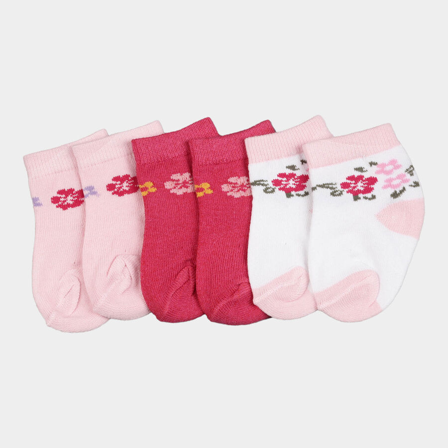 Infants Cotton Solid Socks, White, large image number null