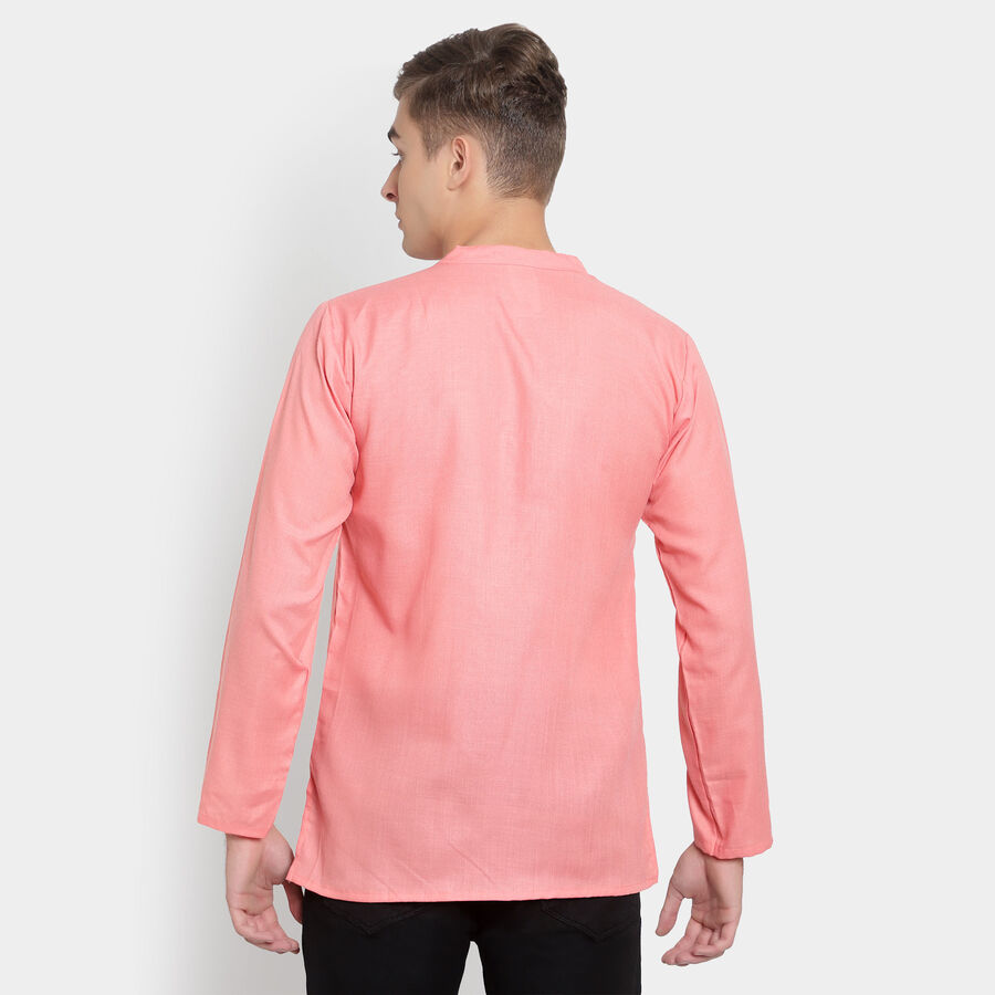 Printed Mandarin Collar Kurta, Peach, large image number null