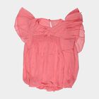 Girls' Pink Round Neck Graphic Printed T-Shirt, Pink, small