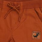 Boys Rust Orange Regular Fit Jogger Trousers, भूरा, small image number null