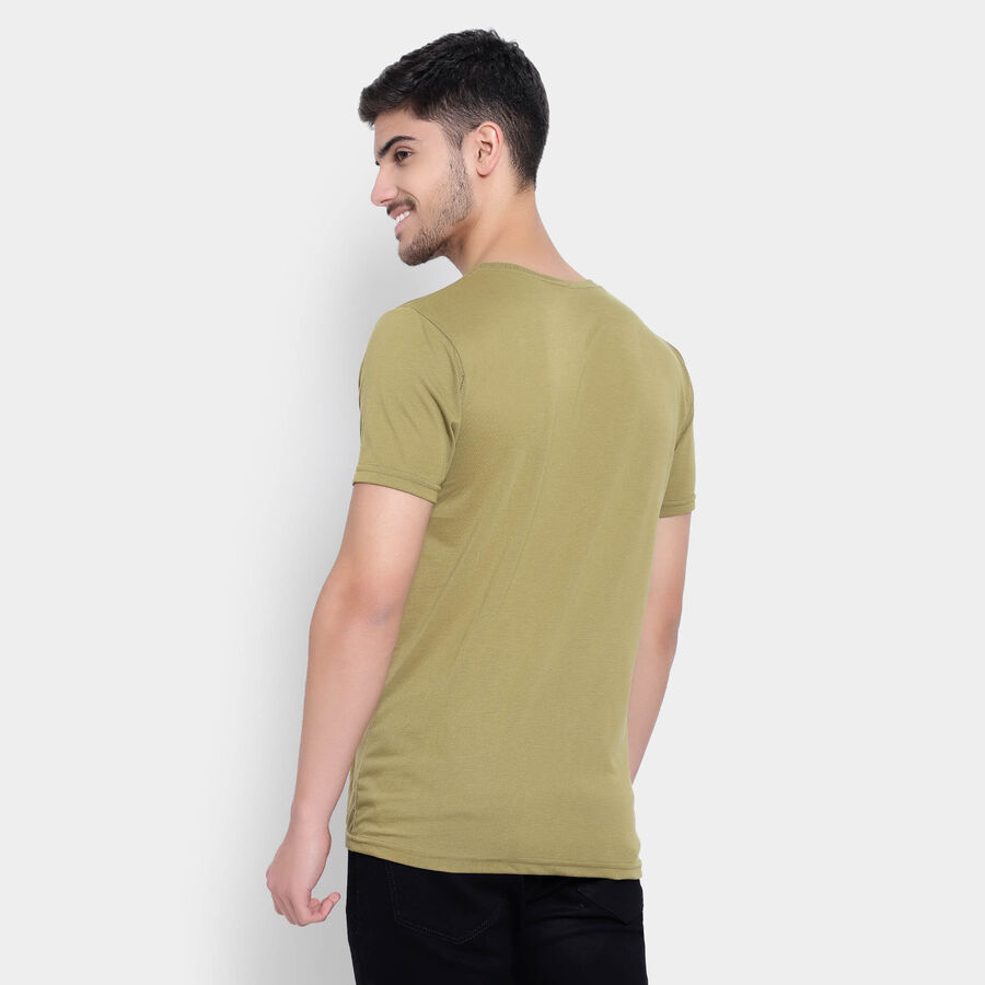 Round Neck T-Shirt, Olive, large image number null