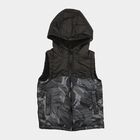 Boys Mid Blue Hooded Puffer Jacket, Mid Blue, small