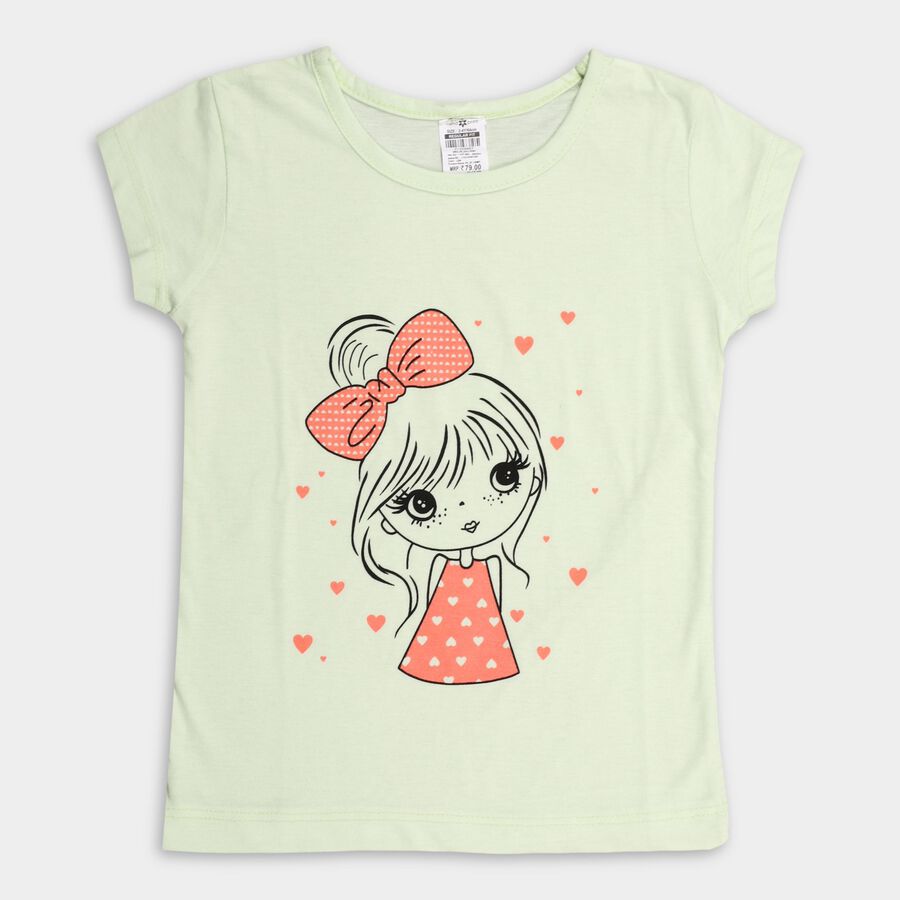 Girl's T-Shirt , हल्का हरा, large image number null