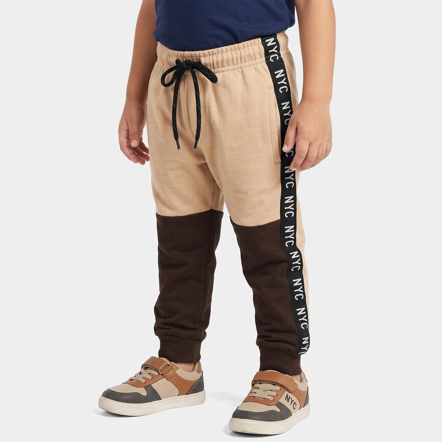 Boys Beige Jogger NYC Side Tape Pyjama, Beige, large