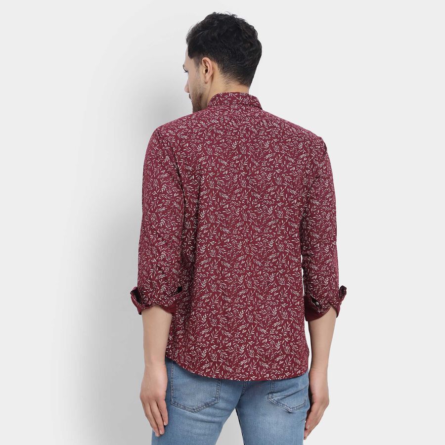 Cotton Printed Casual Shirt, Maroon, large image number null
