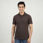 Men Grey Collared Casual T-Shirt, गहरा ग्रे, small
