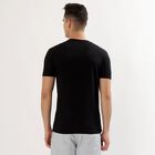 Men's Jet Black Round Neck Casual Graphic T-Shirt, Black, small image number null