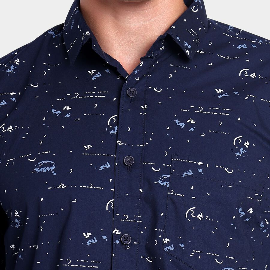 Men's Cotton Casual Shirt, नेवी ब्लू, large image number null