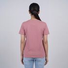 Women's Pink Round Neck Casual T-Shirt, Pink, small