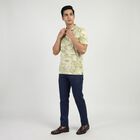 Men's Light Green Cotton Collared Neck Casual T-Shirt, हल्का हरा, small