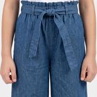 Girls Light Blue Wide Leg Fit Embroidered Jeans, हल्का नीला, small