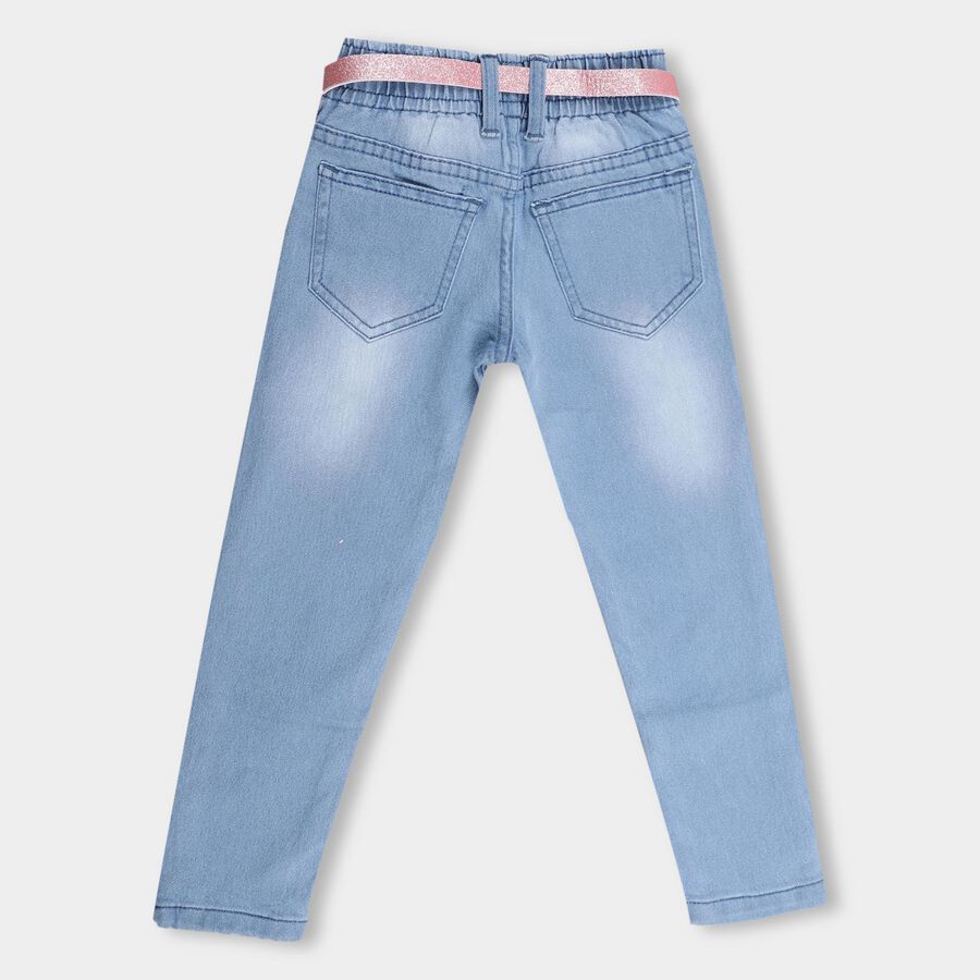 Girls' Light Blue Regular Fit Embroidered Jeans, Light Blue, large image number null