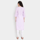 Cotton Embroidered 3/4Th Sleeves Kurta, Purple, small image number null