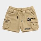 Boys' Light Khaki Regular Fit Cargo Bermuda Shorts, गहरा पीला, small