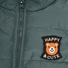 Infants Dark Green High Neck Casual Jacket, Dark Green, small image number null