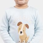 Infants' Light Blue Round Neck Graphic Print Baba Suit, Light Blue, small