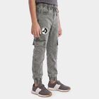 Boys Grey Straight Fit Stretchable Jeans, Light Grey, small