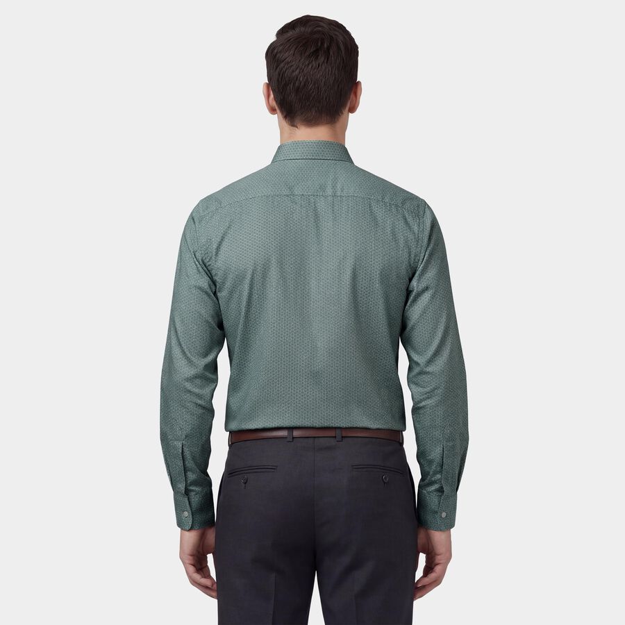 Men's Green Spread Collar Classic Formal Shirt, Dark Green, large