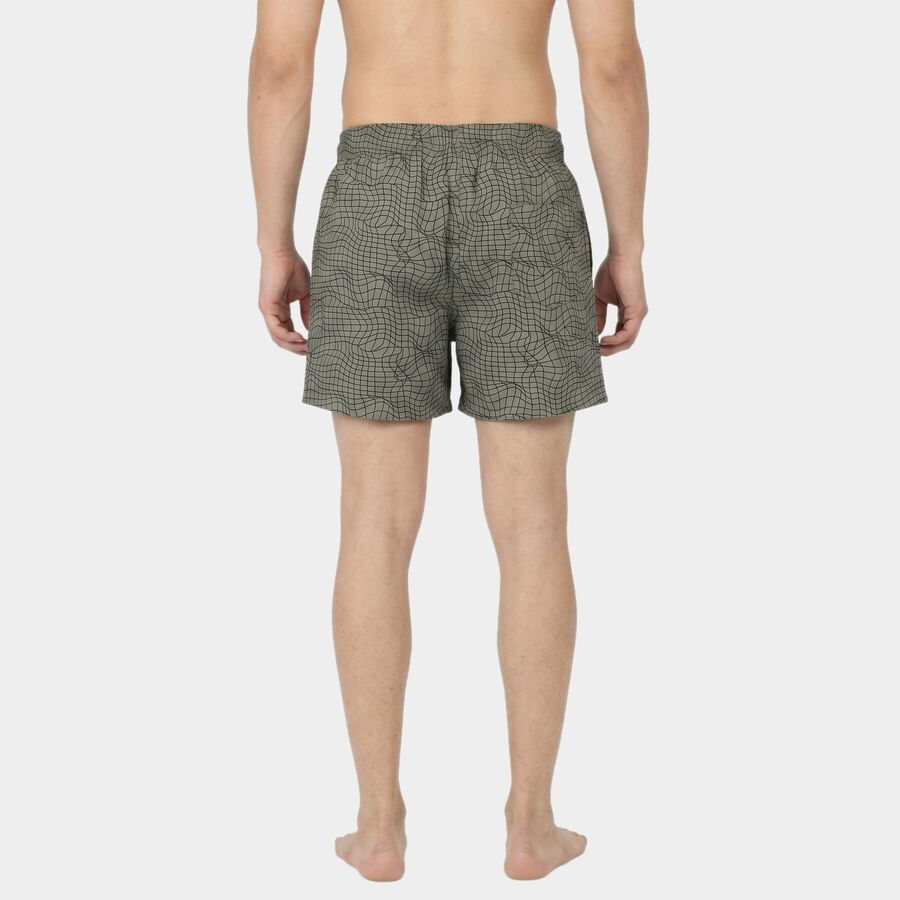 Men's Grey Relaxed Fit Printed Boxers, Dark Grey, large