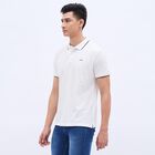 Men's Bright Eggshell White Polo Neck Polo Tee Shirt, White, small image number null