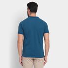 Men's Collared Half Sleeves T-Shirt, Teal Blue, small
