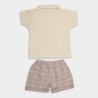 Infants' 100% Cotton Baba Suit , Beige, small