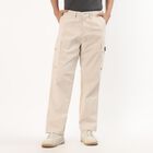 Men's Beige Relaxed Fit Cargo Pants, गहरा पीला, small image number null