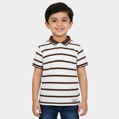 Boys Brown Round Neck Casual Boys T-Shirt