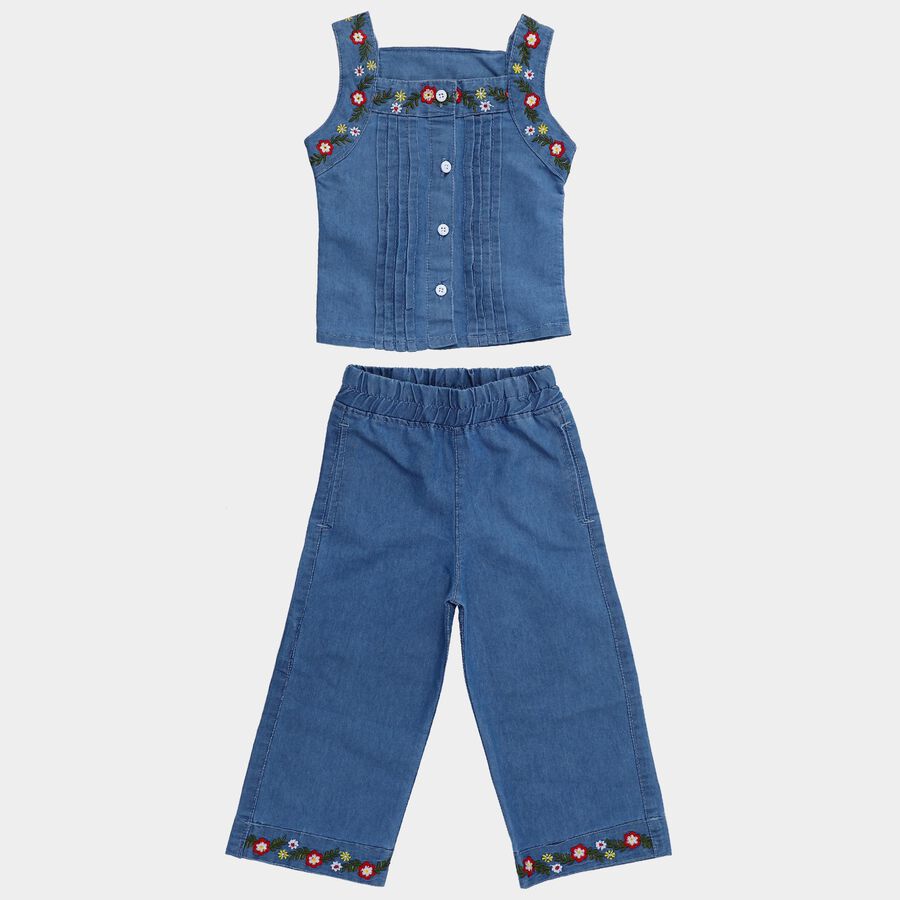 Girls' Capri Set, Light Blue, large