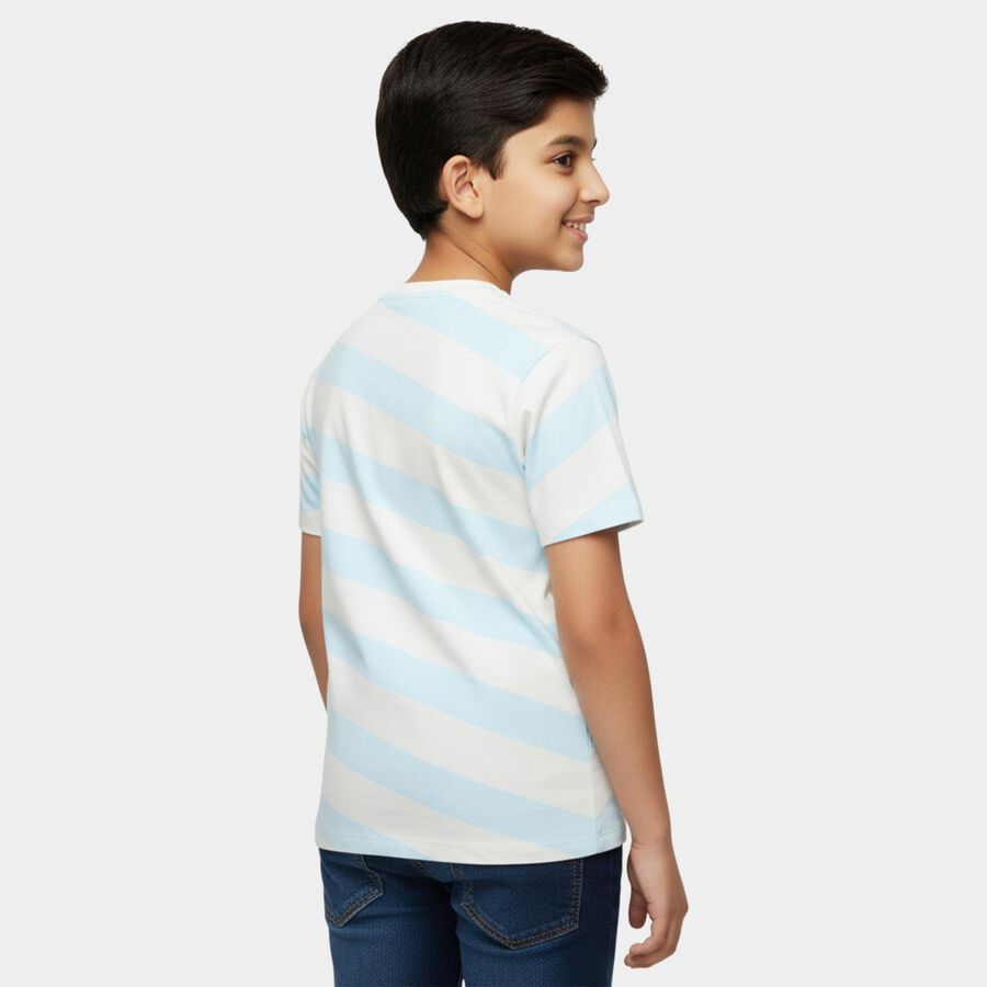 Boys' Half Sleeves T-Shirt, हल्का नीला, large