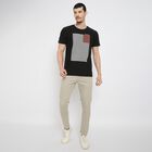 Men's Round Neck Half Sleeves T-Shirt , Black, small