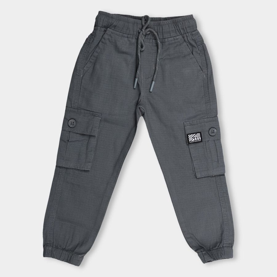 Boys' 100% Cotton Cargo Trouser, Mid Blue, large image number null