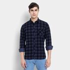 Cotton Checks Casual Shirt, Mid Blue, small image number null