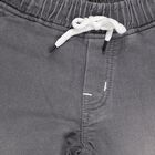 Boys' Muted Charcoal Grey Regular Fit Elastic Waist Jeans, हल्का ग्रे, small image number null