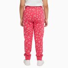 Girls' Vibrant Pink Floral Printed Cotton Blend Pyjama, गुलाबी, small image number null