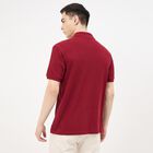 Men's Rich Maroon Cotton Polo Neck Classic T-Shirt, मरून, small