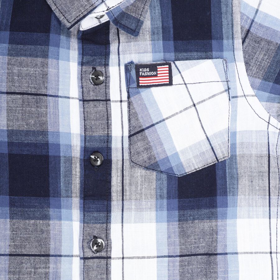 Boys' 100% Cotton Casual Shirt , Mid Blue, large image number null